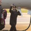 Rihanna arrive en jet prive à Adelaide en Australie, le 26 septembre 2013.