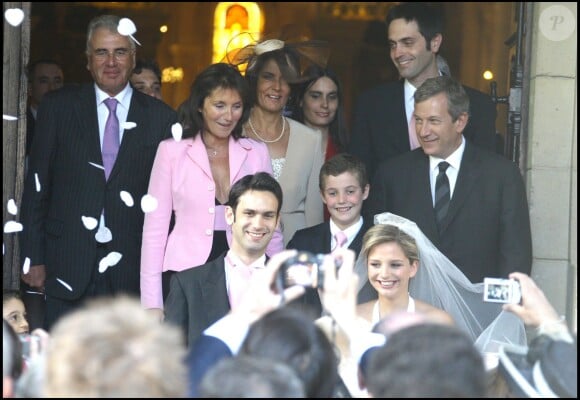 Mariage de Jeanne-Marie Martin avec Rallon Gurvan à Neuilly avec Nicolas Sarkozy et Cécilia