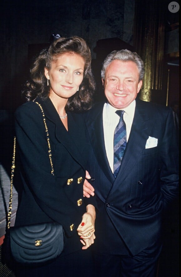Jacques Martin et son ex-femme Cécilia Attias à Paris en 1987.