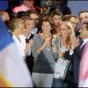 Victoire de Nicolas Sarkozy à la présidentielle fêtée à la Concorde le 7 mai 2007 à Paris. 