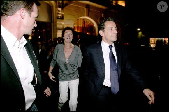 Soirée au Fouquet's avec Nicolas Sarkozy et Cécilia le 7 mai 2007 à Paris. 