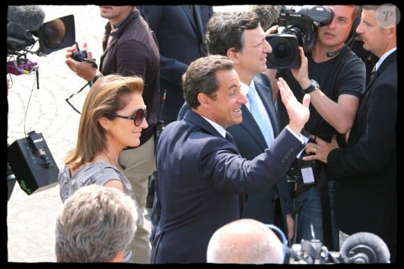 Cécilia et Nicolas Sarkozy à Paris le 14 juillet 2007.