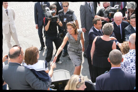 Cécilia et Nicolas Sarkozy à Paris le 14 juillet 2007.