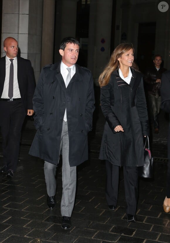 Anne Gravoin, son mari Manuel Valls à Paris, le 16 septembre 2013.