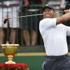 Tiger Woods a offert le point décisif aux Etats-Unis le 6 octobre 2013 lors du dernier jour de la Presidents Cup à Dublin, Ohio, la 8e remportée par les Américains.