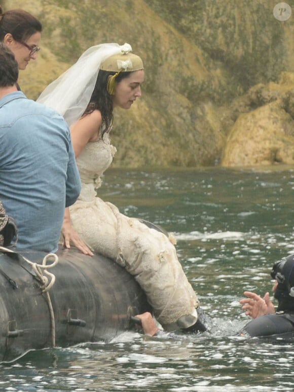 Monica Bellucci sur le tournage de L'Amour et la paix en Bosnie-Herzégovine le 9 septembre 2013