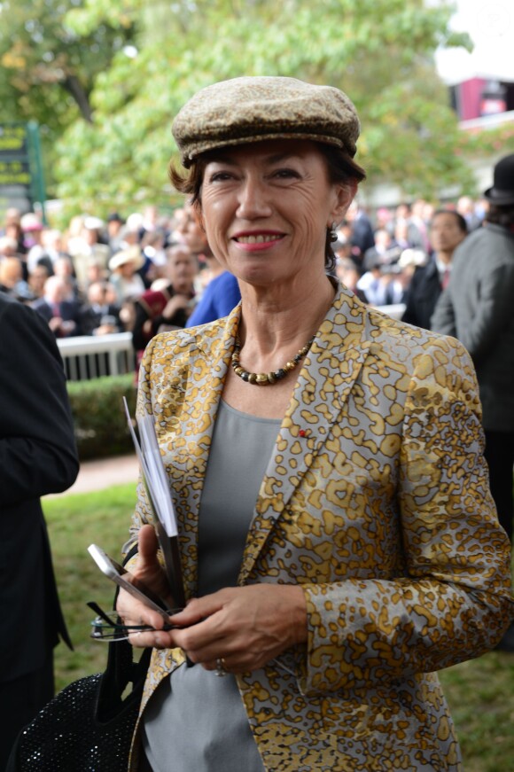L'ex-ministre Anne-Marie Couderc lors du Qatar Prix de l'Arc de Triomphe à Longchamp le 6 octobre 2013.