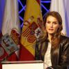 La princesse Letizia d'Espagne assiste à l'ouverture d'une école de formation professionnelle à Santander en Espagne. Le 8 octobre 2013.
