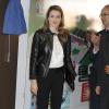 La princesse Letizia d'Espagne assiste à l'ouverture d'une école de formation professionnelle à Santander en Espagne. Le 8 octobre 2013.