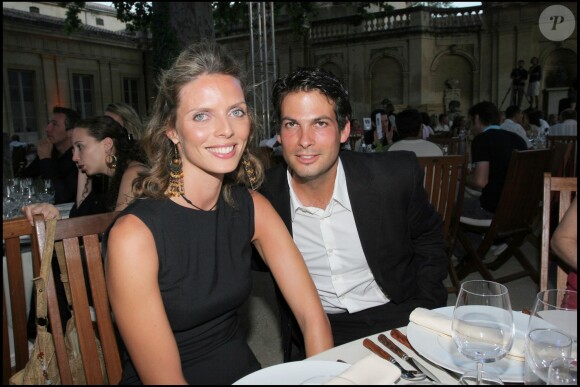 Sylvie Tellier et son ex-époux Camille Le Maux à Avignon, le 8 juillet 2007.