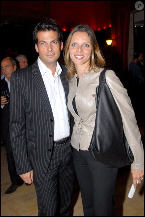 Sylvie Tellier et son ex-époux Camille Le Maux à Saint-Cloud, le 18 septembre 2007.