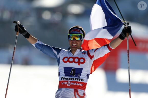 Jason Lamy-Chappuis le 02 mars 2013 à Val di Fiemme lors du relais des championnats du monde du combiné nordique