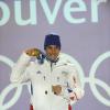 Jason Lamy-Chappuis après sa victoire aux JO de Vancouver sur le 10 km en combiné nordique, le 14 février 2010