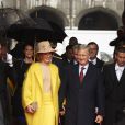  Joyeuse entrée du roi Philippe et de la reine Mathilde de Belgique à Liège le 11 octobre 2013. Le manteau jaune poussin de la reine a fait piailler ! 