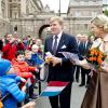 Le roi Willem-Alexander et la reine Maxima des Pays-Bas à Stockholm le 14 octobre 2013 pour leur visite inaugurale.