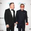 David Furnish et Elton John à la 12e soirée Elton John AIDS Foundation au restaurant Cipriani de New York, le 15 octobre 2013.