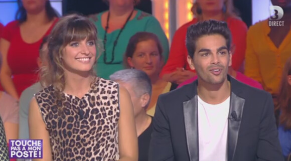 Laetitia Milot et Christophe Licata sur le plateau de "Touche pas à mon poste". Le 17 octobre 2013.