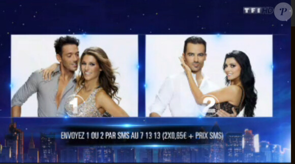 Laury Thilleman et Maxime Dereymez affrontent Damien Sargue et Candice Pascal dans un face à face dans Danse avec les stars 4 sur TF1 le samedi 19 octobre 2013