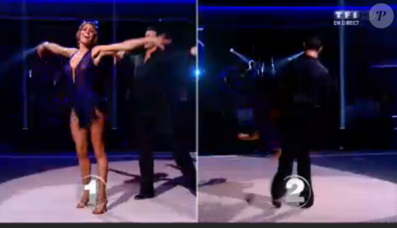 Laury Thilleman et Maxime Dereymez affrontent Damien Sargue et Candice Pascal dans un face à face dans Danse avec les stars 4 sur TF1 le samedi 19 octobre 2013