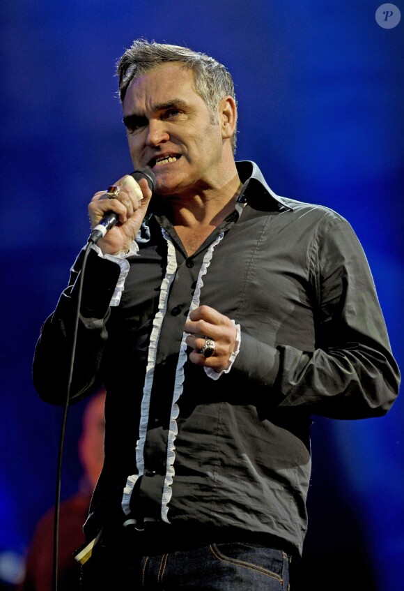 Morrissey lors du festival de Glastonbury, le 24 juin 2011.