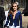 Cressida Bonas, petite amie du prince Harry, au mariage de Thomas van Straubenzee et Lady Melissa Percy le 22 juin 2013
