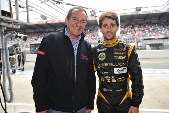 Jean-Pierre Pernaut et Nicolas Prost, lors des 24 Heures du Mans sur le Circuit de la Sarthe au Mans, le 16 juin 2012