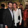 Clovis Cornillac et sa femme Lilou Fogli lors de la soirée d'inauguration de la FIAC au Grand Palais à Paris le 23 octobre 2013