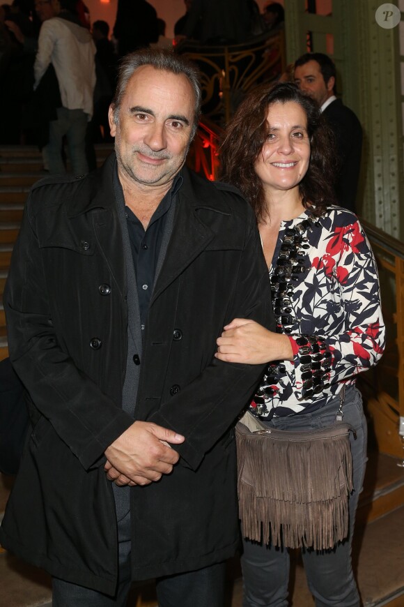 Antoine Duléry et sa compagne Pascale Pouzadoux lors de la soirée d'inauguration de la FIAC au Grand Palais à Paris le 23 octobre 2013