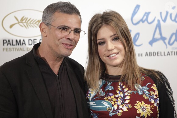 Abdellatif Kechiche et Adèle Exarchopoulos lors de la présentation du film La Vie d'Adèle à Madrid le 22 octobre 2013