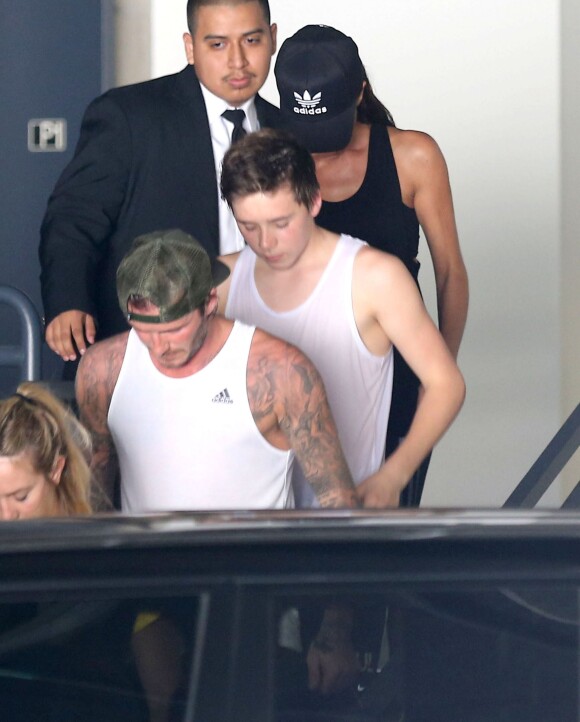 David et Victoria Beckham sont allés à la gym avec leur fils Brooklyn à West Hollywood. Le 26 octobre 2013