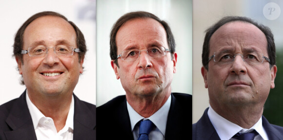 François Hollande en 2009 (à gauche), 2011 (au centre) et 2013 (à droite).