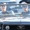 Pierce Brosnan et Salma Hayek en forme sur le tournage du film How to Make Love Like an Englishman à Los Angeles, le 30 octobre 2013.