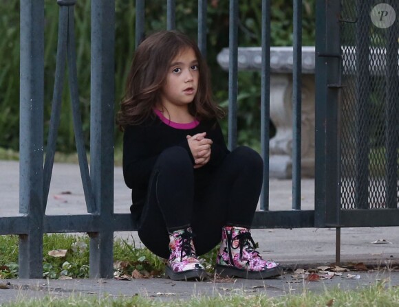 Valentina Paloma Pinault, la fille de Salma Hayek, sur le tournage du film How to Make Love Like an Englishman à Los Angeles, le 30 octobre 2013.