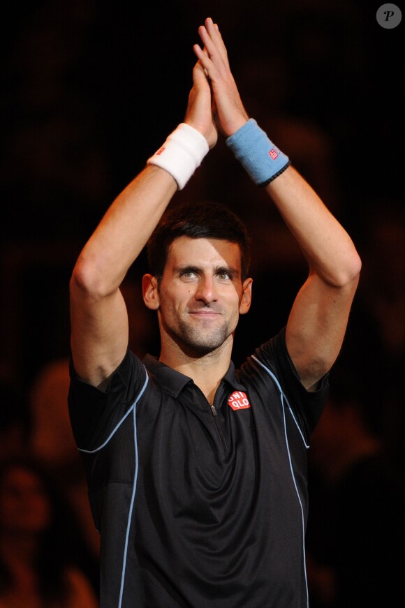 Novak Djokovic victorieux de Stanislas Wawrinka le 1er novembre 2013 au Masters de Paris-Bercy