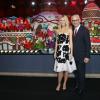 Gwyneth Paltrow et Paolo de Cesare (patron du Printemps) inaugurent les vitrines de Noël du Printemps Haussmann décorées cette année en partenariat avec la maison Prada. Paris, le 07 novembre 2013.
