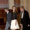 L'écrivain Carme Riera Guilera est admise comme nouveau membre à la "Royal Academy of Language" lors d'une cérémonie présidée par la princesse Letizia d'Espagne à Madrid. Le 7 novembre 2013.