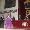 L'écrivain Carme Riera Guilera est admise comme nouveau membre à la "Royal Academy of Language" lors d'une cérémonie présidée par la princesse Letizia d'Espagne à Madrid. Le 7 novembre 2013.