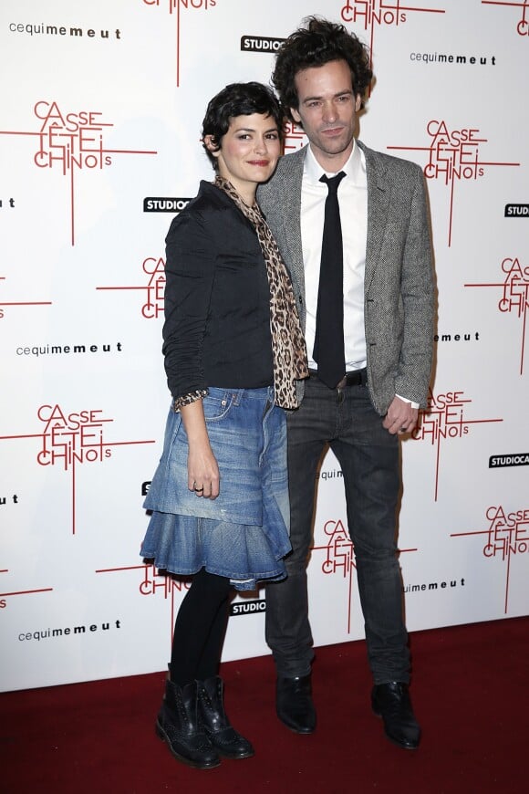 Audrey Tautou et Romain Duris lors de l'avant-première du film "Casse-tête chinois" au Grand Rex à Paris, le 10 novembre 2013