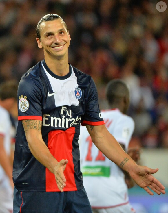 Zlatan lors du Paris Saint-Germain et l'AC Ajaccio au Parc des Princes à Paris, le 18 août 2013