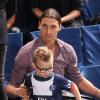 Zlatan Ibrahimovic avec sa femme Helena Seger et ses fils Vincent et Maximilian assistent a la finale de l'Open Masters 1000 de Tennis Paris Bercy le 3 novembre 2013.