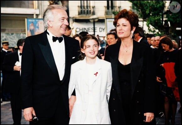 Jean-Pierre Cassel avec sa femme Anne et leur fille Cécile au Festival de Cannes 1995