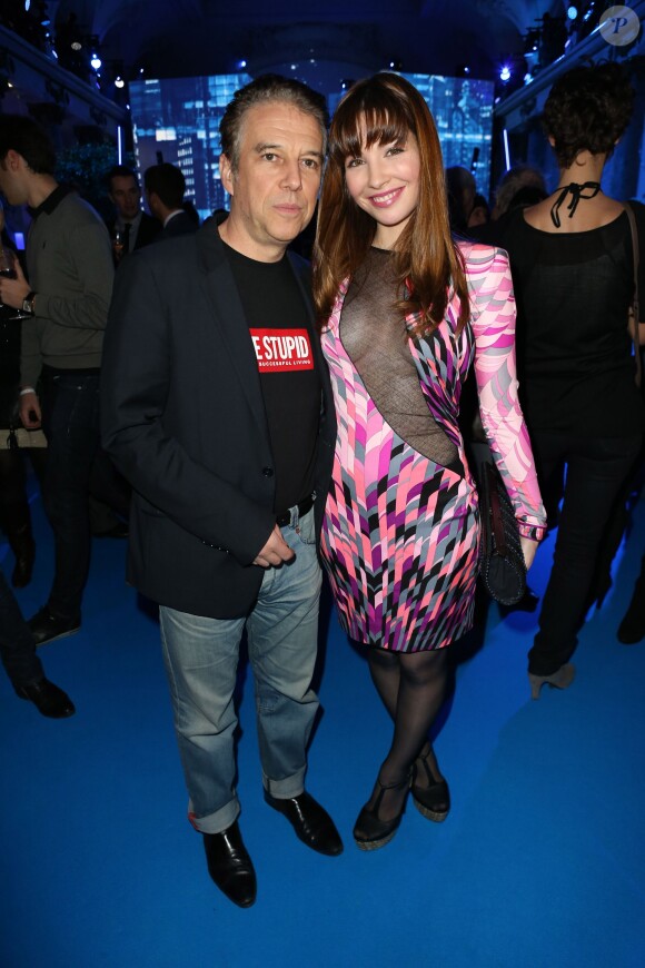 Exclusif - Philippe Vandel et Alix Bénézech lors de l'Electro Night pour le lancement de la BMWi3 au pavillon Cambon, Paris, le 13 novembre 2013.
