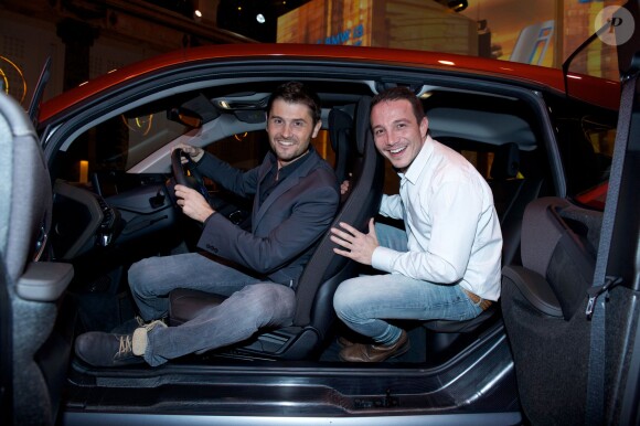 Christophe Beaugrand et Laurent Artufel lors de l'Electro Night pour le lancement de la BMWi3 au pavillon Cambon, Paris, le 13 novembre 2013.