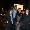 Anne Hidalgo, Teddy Riner, Sandrine Quétier, et Benjamin Cymerman lors du lancement des illuminations du Faubourg Saint-Honoré à Paris, le 14 novembre 2013