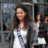 Exclusif - Miss Pays de Savoie 2013, Julie Legros, à la sortie de TF1. Le 14 novembre 2013 à Paris.