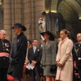 La princesse Charlene, la princesse Caroline de Hanovre et la princesse Stéphanie de Monaco lors de la célébration de la Messe d'action de grâce et du Te Deum à la Cathédrale de Monaco à l'occasion de la fête nationale, le 19 novembre 2013