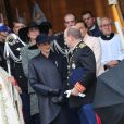 La princesse Caroline de Hanovre, la princesse Stéphanie, la princesse Charlene et le prince Albert II de Monaco ainsi que Pierre Casiraghi et la princesse Alexandra à la sortie de la Cathédrale de Monaco le 19 novembre 2013 à l'occasion de la fête nationale