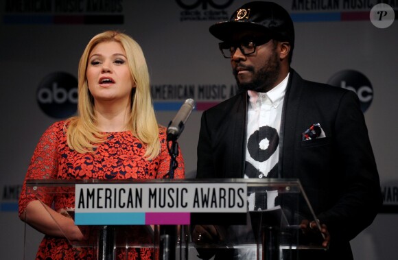 Kelly Clarkson et Will.I.Am à New York, le 10 octobre 2013.