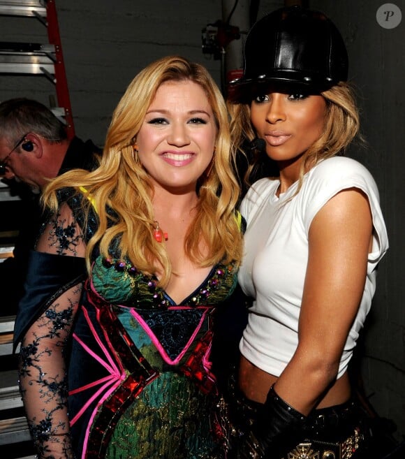 (L-R) Kelly Clarkson and Ciara backstage at 'Vh1 Divas' 2012 at the Shrine Auditorium in Los Angeles, CA, USA on December 16, 2012. Photo by Frank Micelotta/PictureGroup/ABACAPRESS.COM17/12/2012 - Los Angeles