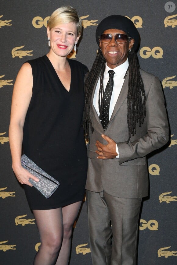 Maitena Biraben, femme de l'année, et Nile Rodgers, prix spécial, lors de la soirée des GQ awards à Paris au musée d'Histoire naturelle le 20 novembre 2013